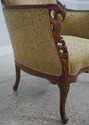 L73173: Pair French Louis XV Wide Seat Swan Carved