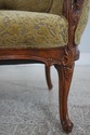 L73173: Pair French Louis XV Wide Seat Swan Carved