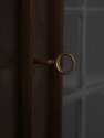 72744: STICKLEY Leaded Glass Cherry 2 Door Curio B