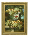 F52118EC: Large Framed Still Life Oil Painting On 