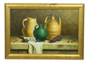 F52129EC: Modern Still Life Of Wine Jugs Oil Paint