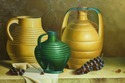 F52129EC: Modern Still Life Of Wine Jugs Oil Paint