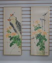 F60186EC: Set of 3 Oriental Silk Bird & Tree Decor