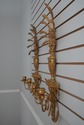 73237: Pair of Italian Gold Wheat Sheaf Candelabra
