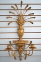73237: Pair of Italian Gold Wheat Sheaf Candelabra