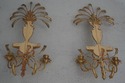 73237: Pair of Italian Gold Wheat Sheaf Candelabra