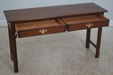 72953: HENKEL HARRIS Walnut 2 Drawer Console Table