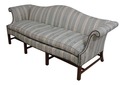 64407EC: BAKER Chippendale Mahogany Damask Upholst