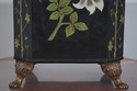 F64439EC: Paint Decorated Toleware Bin w. Brass Fe