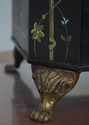 F64439EC: Paint Decorated Toleware Bin w. Brass Fe