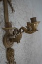 F64461EC: Pair Neoclassical Brass 3 Arm Candelabra