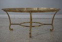 68558: LABARGE Brass Frame Glass Top Coffee Table