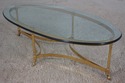 68603: LABARGE Oval Regency Style Brass Coffee Tab