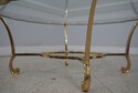 68558: LABARGE Brass Frame Glass Top Coffee Table