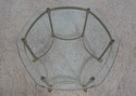 68604: LABARGE Glass Top Brass Base Lamp Table w. 