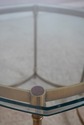 68604: LABARGE Glass Top Brass Base Lamp Table w. 