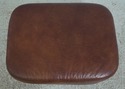 F68541: Pair Brown Leather Ottoman Or Stools