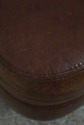 F68541: Pair Brown Leather Ottoman Or Stools