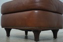 F68541: Pair Brown Leather Ottoman Or Stools