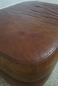 F68541: Pair Brown Leather Ottoman Or Stools