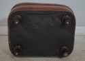 F68541: Pair Brown Leather Ottoman Or Stools