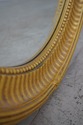 60222EC: Pair ETHAN ALLEN Oval Beveled Glass Gold 