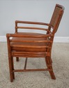 60155EC: ETHAN ALLEN Bamboo Form Leather Seat Armc