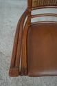 60155EC: ETHAN ALLEN Bamboo Form Leather Seat Armc