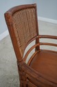 60155EC: ETHAN ALLEN Bamboo Form Leather Seat Armc