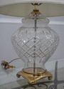 LF60224EC: ETHAN ALLEN Crystal & Brass Table Lamp 