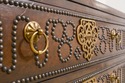 L68353: MAITLAND SMITH Leather Studded Marble Top 