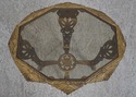 68628: Vintage Art Deco Glass Top Iron Base Occasi