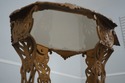 68628: Vintage Art Deco Glass Top Iron Base Occasi