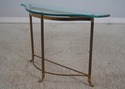 68621: LABARGE Glass Top Brass Base Console Hall T