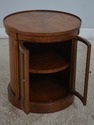 68648: HENREDON Round 2 Door Walnut Lamp Table
