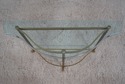 68621: LABARGE Glass Top Brass Base Console Hall T