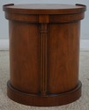 68648: HENREDON Round 2 Door Walnut Lamp Table