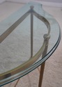 68621: LABARGE Glass Top Brass Base Console Hall T