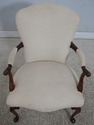 L68662: Vintage Newly Upholstered Carved Mahogany 