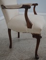 L68662: Vintage Newly Upholstered Carved Mahogany 