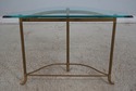 68621: LABARGE Glass Top Brass Base Console Hall T