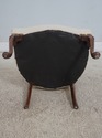 L68662: Vintage Newly Upholstered Carved Mahogany 