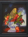 LF73320: P.DEVAUD Perruche Aux Fraises Oil On Canv