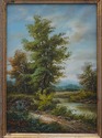 LF73331: Pair Of Oil On Board Woodland Landscape P
