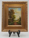 LF73331: Pair Of Oil On Board Woodland Landscape P
