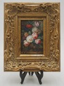 LF73326: Pair Of Floral Still Life Oil On Board Pa