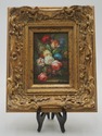 LF73326: Pair Of Floral Still Life Oil On Board Pa