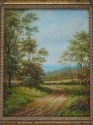 F73328: Framed Oil On Canvas Landscape Tree Painti