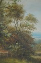 F73328: Framed Oil On Canvas Landscape Tree Painti