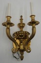 F73308: Pair Brass French Regency Style Lighted Wa